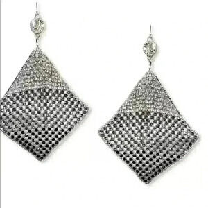 Thalia New Crystal Mesh Kite Statement Earrings